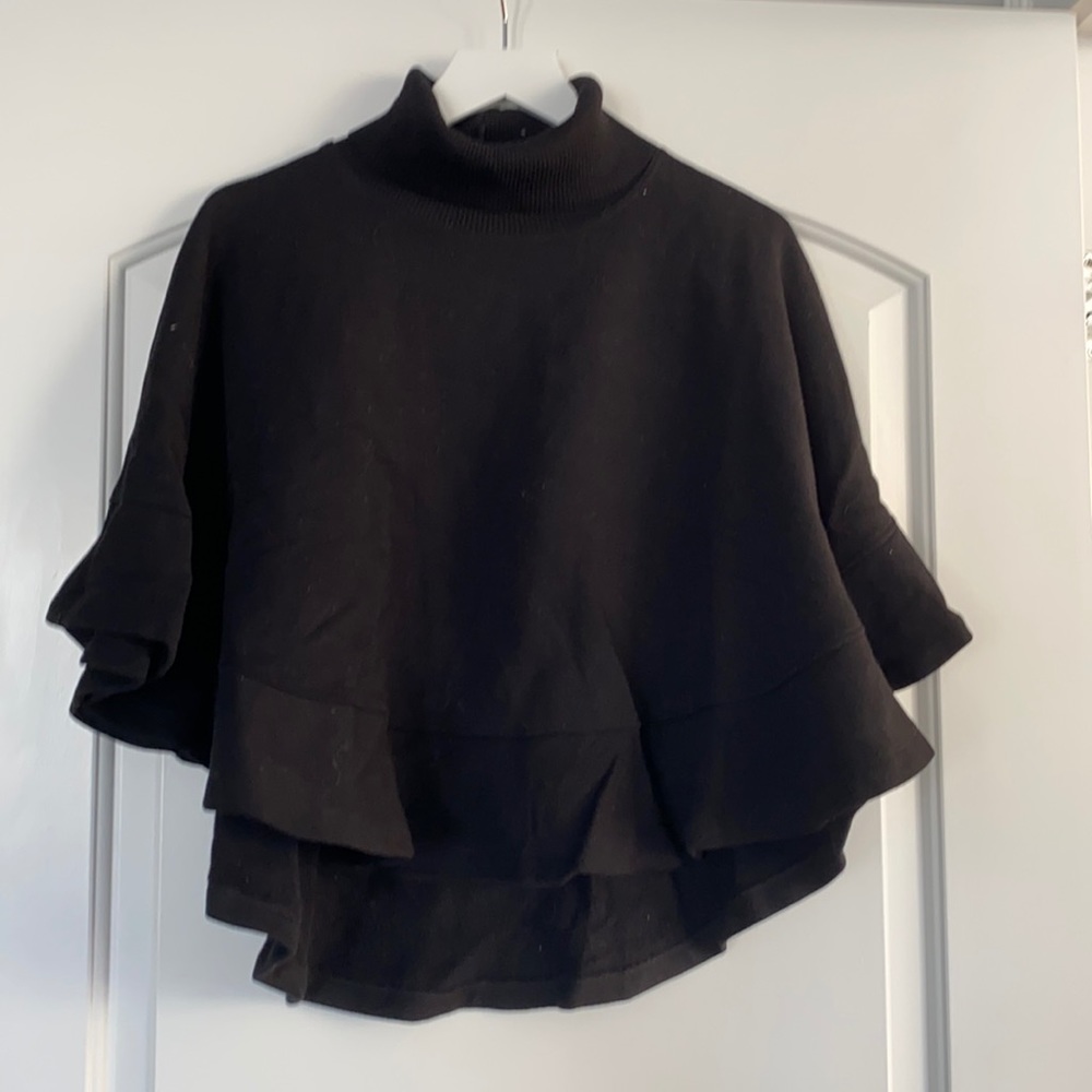 NWT See by Chloe black, turtleneck poncho-style (with sleeves)